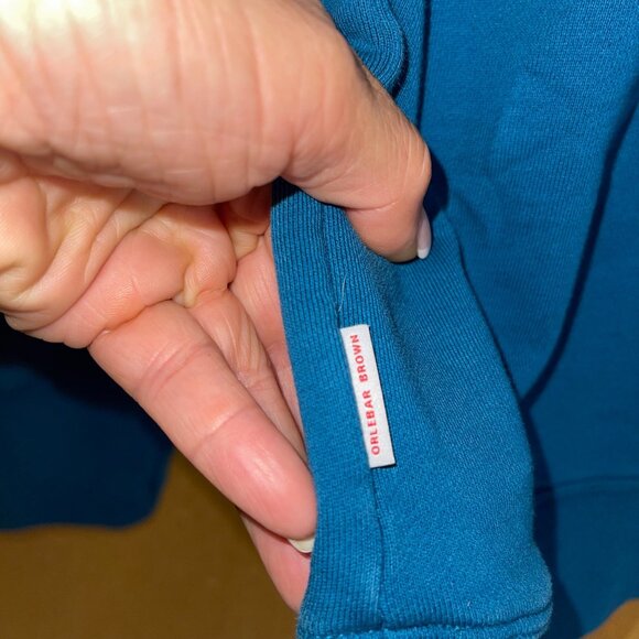 Orlebar Brown Mens Sweatshirt Size Small Blue Thumb Hole Crew Neck Pure Cotton - Picture 4 of 8